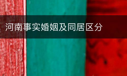 河南事实婚姻及同居区分