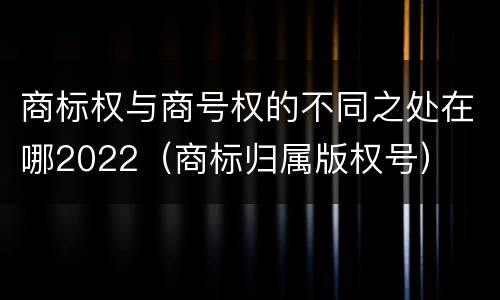 商标权与商号权的不同之处在哪2022（商标归属版权号）