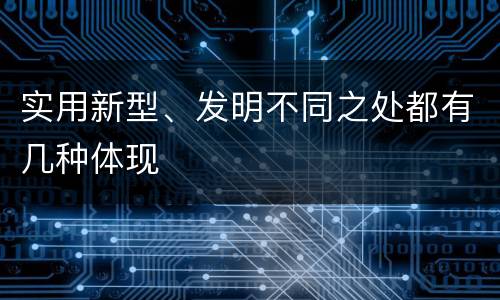 实用新型、发明不同之处都有几种体现