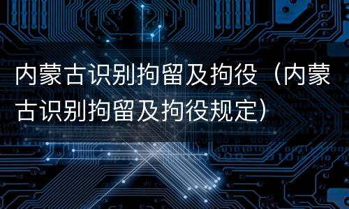 内蒙古识别拘留及拘役（内蒙古识别拘留及拘役规定）