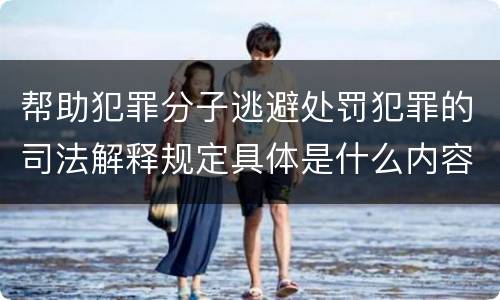 帮助犯罪分子逃避处罚犯罪的司法解释规定具体是什么内容