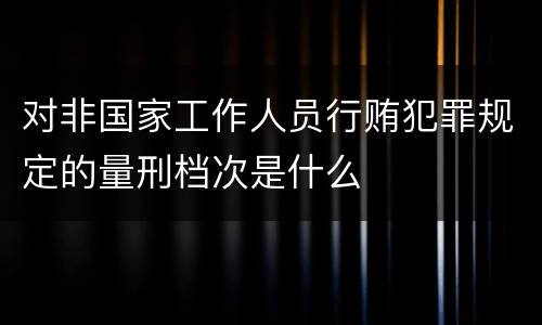 对非国家工作人员行贿犯罪规定的量刑档次是什么