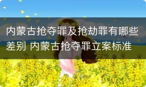内蒙古抢夺罪及抢劫罪有哪些差别 内蒙古抢夺罪立案标准
