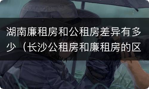 湖南廉租房和公租房差异有多少（长沙公租房和廉租房的区别）