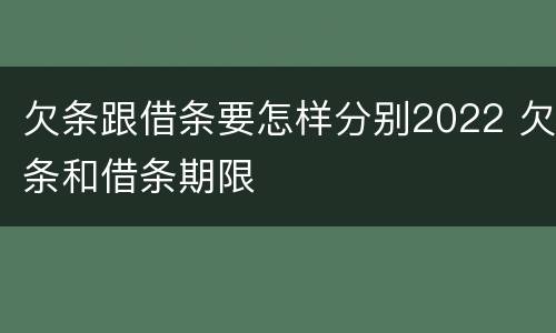 欠条跟借条要怎样分别2022 欠条和借条期限