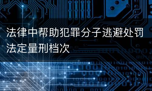 法律中帮助犯罪分子逃避处罚法定量刑档次
