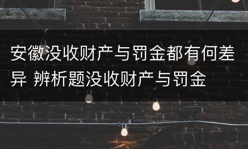 安徽没收财产与罚金都有何差异 辨析题没收财产与罚金