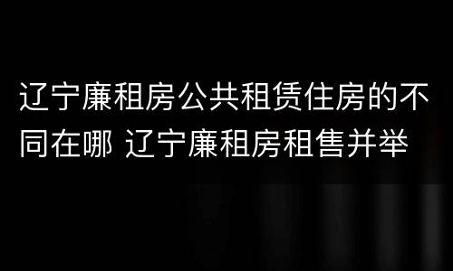 辽宁廉租房公共租赁住房的不同在哪 辽宁廉租房租售并举