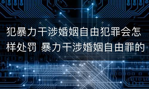 犯暴力干涉婚姻自由犯罪会怎样处罚 暴力干涉婚姻自由罪的结果加重犯