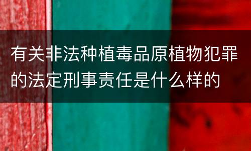 有关非法种植毒品原植物犯罪的法定刑事责任是什么样的