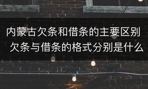 内蒙古欠条和借条的主要区别 欠条与借条的格式分别是什么