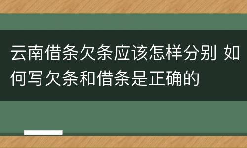 云南借条欠条应该怎样分别 如何写欠条和借条是正确的
