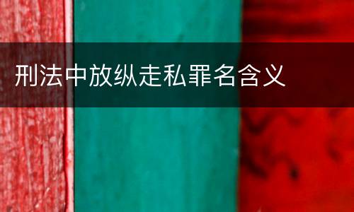 刑法中放纵走私罪名含义