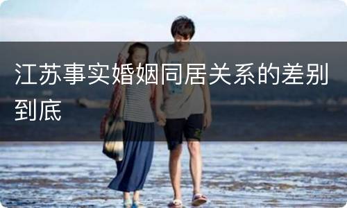 江苏事实婚姻同居关系的差别到底
