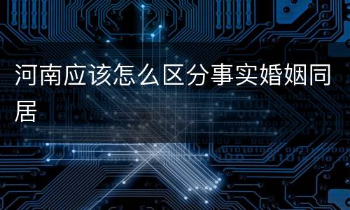 河南应该怎么区分事实婚姻同居