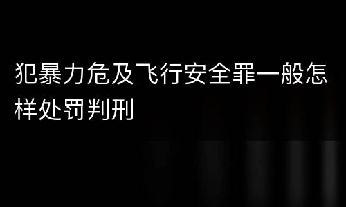 犯暴力危及飞行安全罪一般怎样处罚判刑