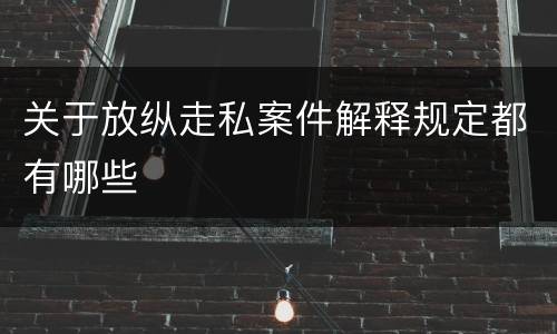 关于放纵走私案件解释规定都有哪些