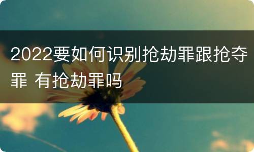 2022要如何识别抢劫罪跟抢夺罪 有抢劫罪吗