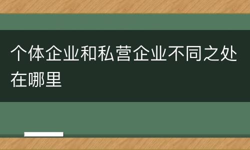 个体企业和私营企业不同之处在哪里