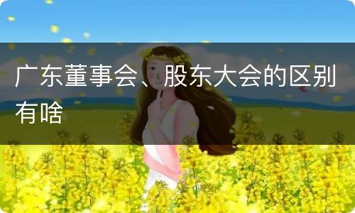 广东董事会、股东大会的区别有啥