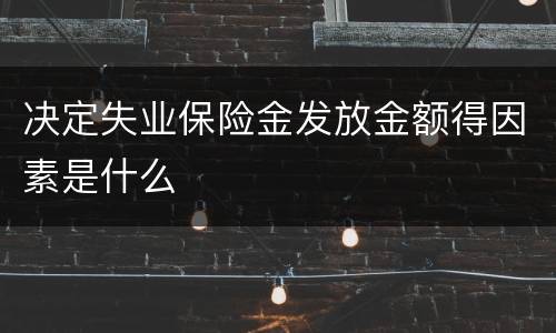 决定失业保险金发放金额得因素是什么