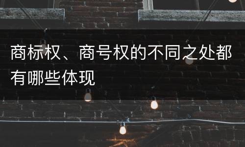 商标权、商号权的不同之处都有哪些体现