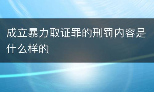 成立暴力取证罪的刑罚内容是什么样的