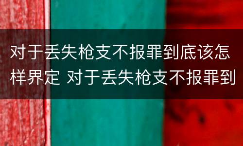 对于丢失枪支不报罪到底该怎样界定 对于丢失枪支不报罪到底该怎样界定罪名