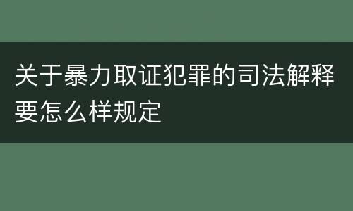 关于暴力取证犯罪的司法解释要怎么样规定