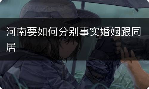 河南要如何分别事实婚姻跟同居