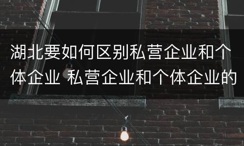 湖北要如何区别私营企业和个体企业 私营企业和个体企业的区别