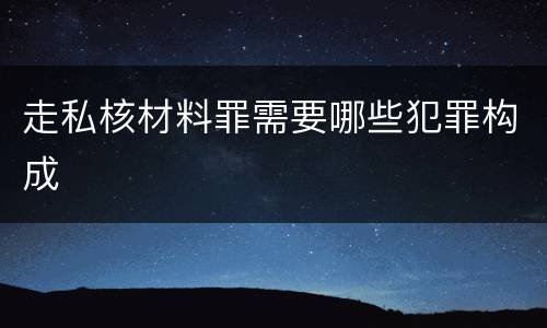 走私核材料罪需要哪些犯罪构成