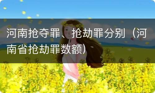 河南抢夺罪、抢劫罪分别（河南省抢劫罪数额）