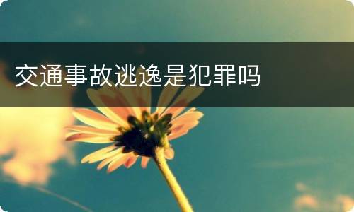 交通事故逃逸是犯罪吗