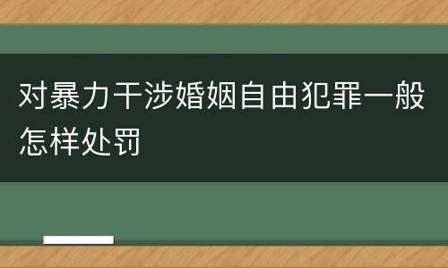 对暴力干涉婚姻自由犯罪一般怎样处罚