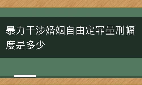 暴力干涉婚姻自由定罪量刑幅度是多少