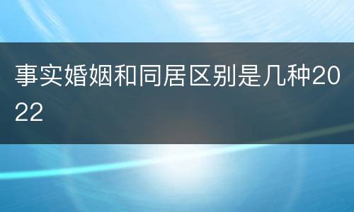 事实婚姻和同居区别是几种2022