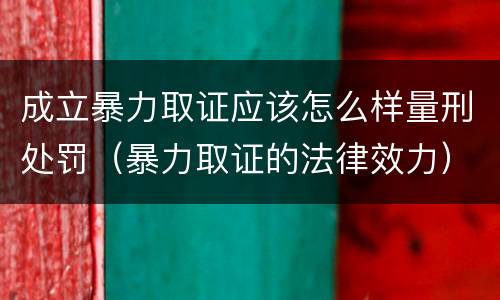 成立暴力取证应该怎么样量刑处罚（暴力取证的法律效力）