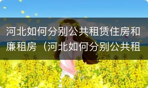 河北如何分别公共租赁住房和廉租房（河北如何分别公共租赁住房和廉租房呢）