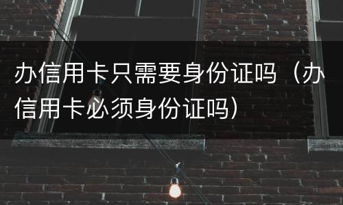 办信用卡只需要身份证吗（办信用卡必须身份证吗）