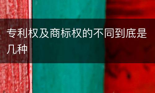 专利权及商标权的不同到底是几种