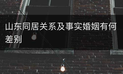 山东同居关系及事实婚姻有何差别