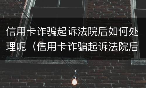 信用卡诈骗起诉法院后如何处理呢（信用卡诈骗起诉法院后如何处理呢知乎）