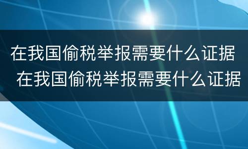 在我国偷税举报需要什么证据 在我国偷税举报需要什么证据才能立案