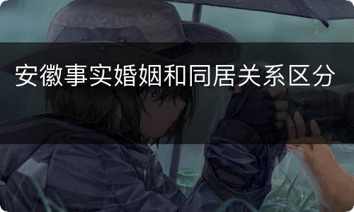 安徽事实婚姻和同居关系区分