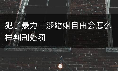 犯了暴力干涉婚姻自由会怎么样判刑处罚