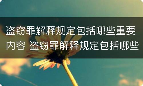 盗窃罪解释规定包括哪些重要内容 盗窃罪解释规定包括哪些重要内容和要件