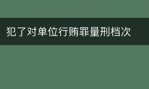 犯了对单位行贿罪量刑档次