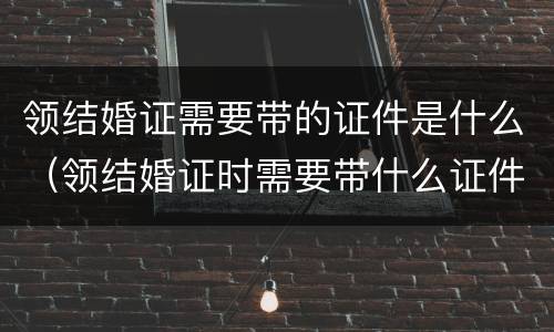 领结婚证需要带的证件是什么（领结婚证时需要带什么证件）