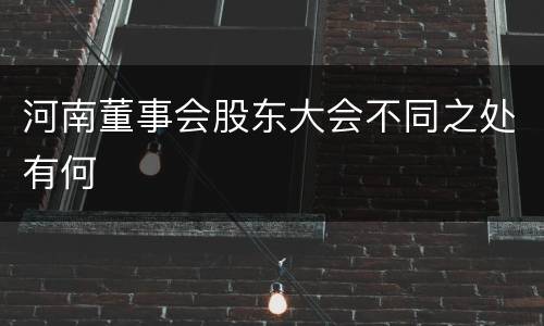 河南董事会股东大会不同之处有何